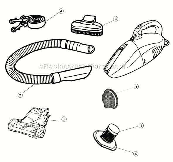 Page A Diagram and Parts List for SD20005RED  Dirt Devil Hand Vacuum